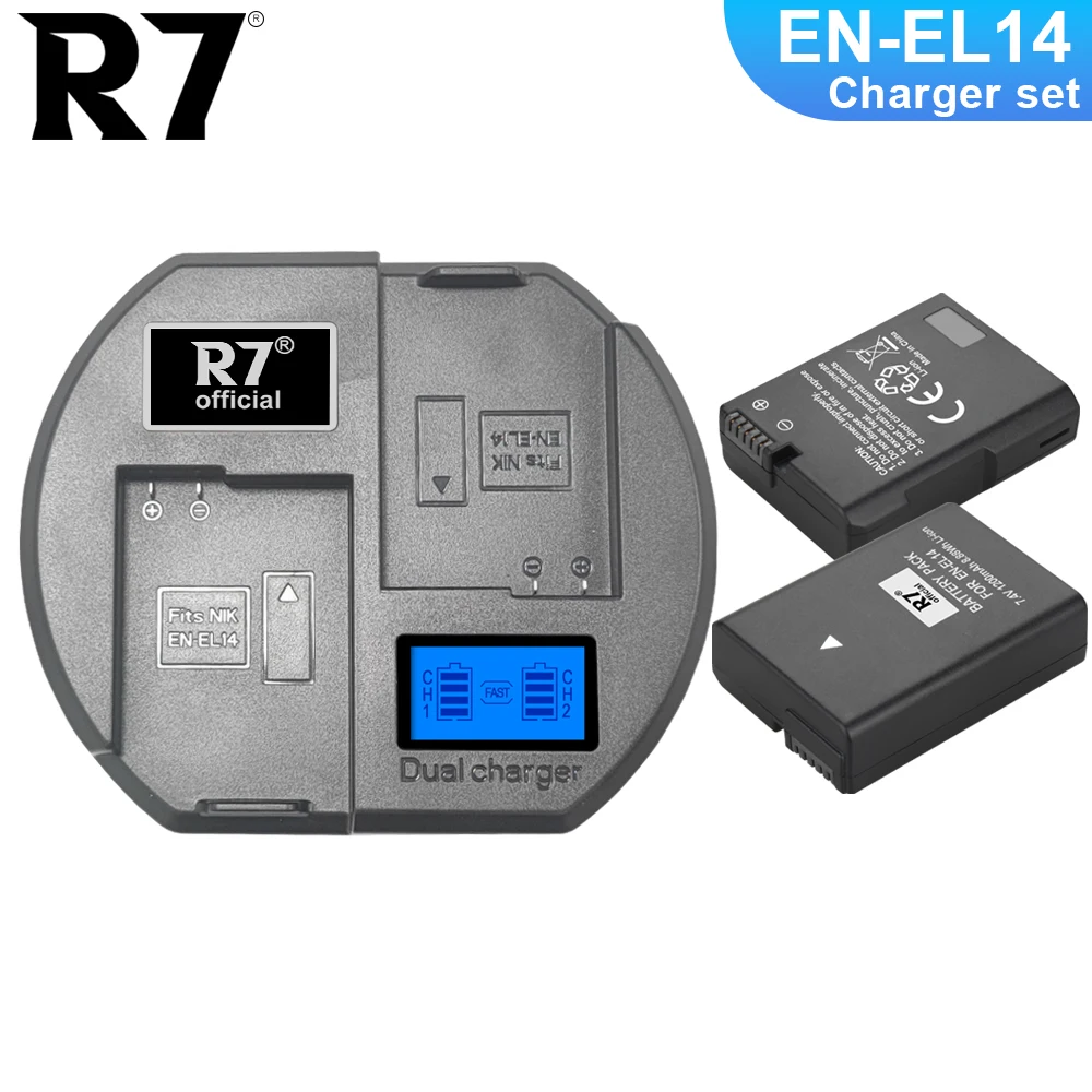 R7 En-El14 Enel14 En El14 Batteria + Lcd Usb Doppio Caricatore Per Nikon D3100 D3200 D3300 D5100 D5200 D5300 P7000
