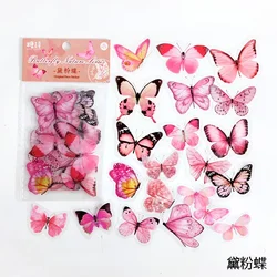 Colorful Butterfly Collection Sticker Pack - 40 Pieces for DIY Scrapbooking & Decor (Pink butterfly)