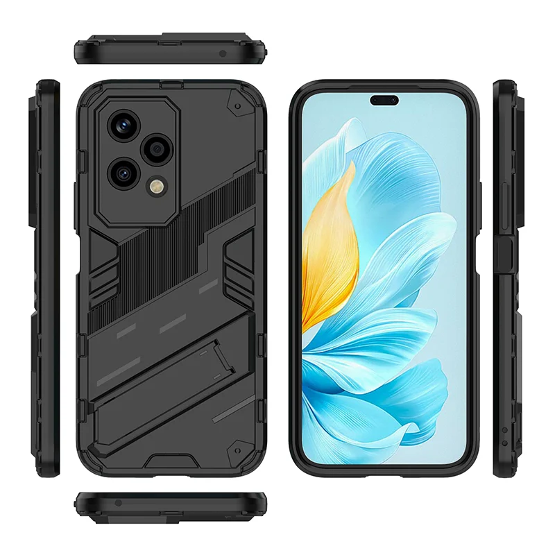 Luxury Shockproof Armor Phone Case with Ring Holder - Soft TPU + Hard PC Bumper Back Cover