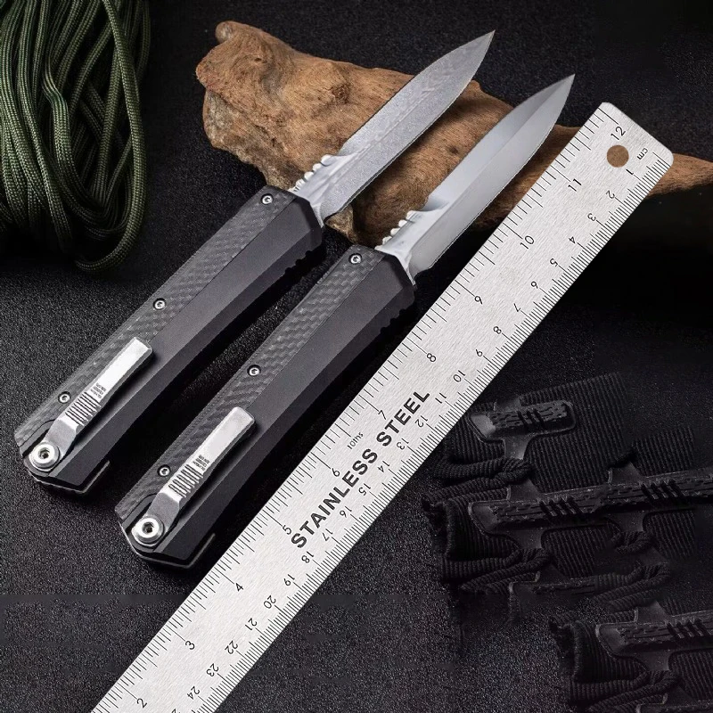 

Micro OTF Tech Knife GK Series D2 Steel 58-60HRC Hardness Mirror-light Blade T6061 Aviation Aluminum Handle Self Defense Knife