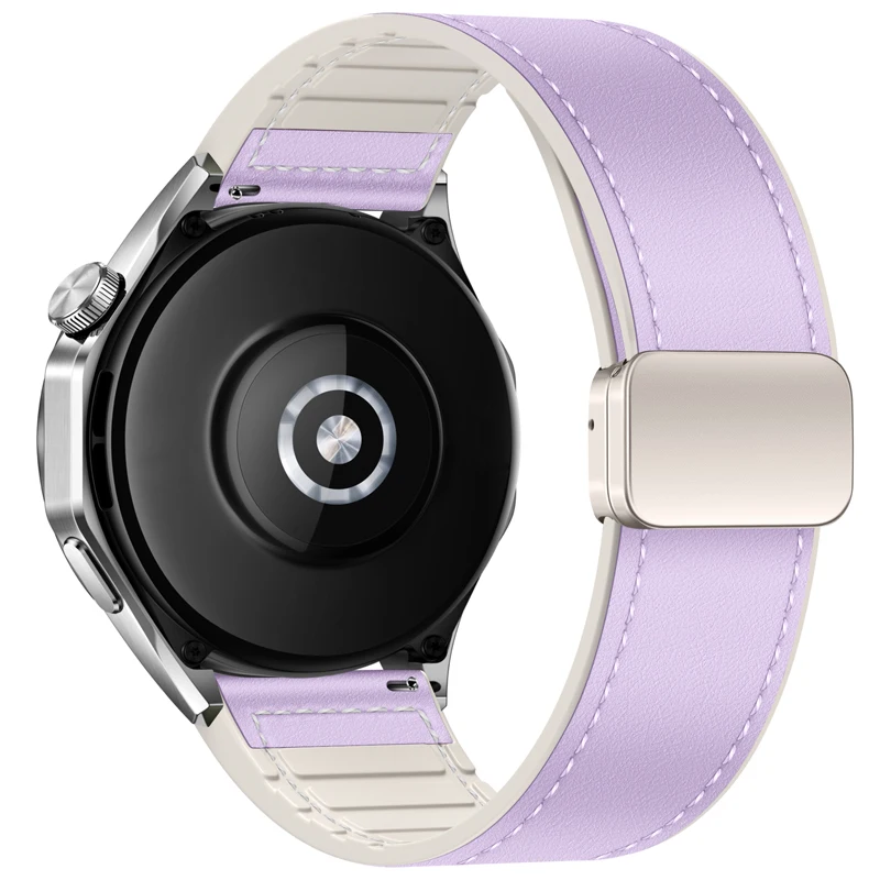 Leather and Silicone Comfort Strap - 22/20mm Adjustable Bracelet Band Accessory