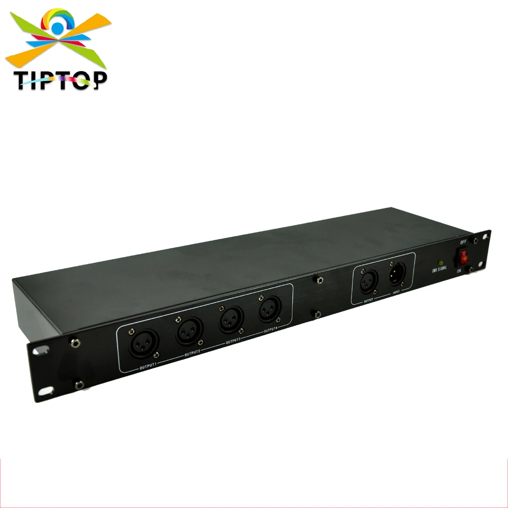 

TIPTOP TP-D05 4-ходовой модуль DMX, сплиттер, 4 канала, независимая схема защиты, оптоэлектронная изоляция, 3-контактный DMX IN/OUT Con