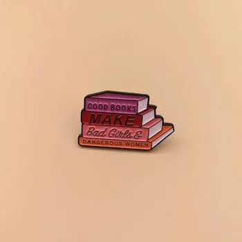 핑크 만화의 아름다운 책 간단한 스타일 텔레비전 브로치 배지, 가방 옷깃 핀 버클 보석 친구를 위한 선물