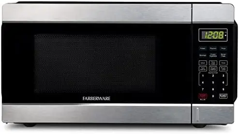 

Microwave 1000 Watts, 1.1 cu ft - Microwave Oven With LED Lighting and Child Lock - Perfect for Apartments and Dorms - Easy Clea