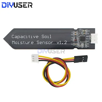 DIYUSER Sensore capacitivo di umidità del suolo Cavo ad ampia tensione resistente alla corrosione Sensore capacitivo analogico di umidità del suolo V1.2