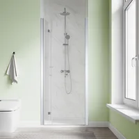 Bifold Shower Door, 30" W x 72" H, 1/4" Tempered Glass Shower Door, Foldable Shower Glass Door, Brushed Nickel Finish 2