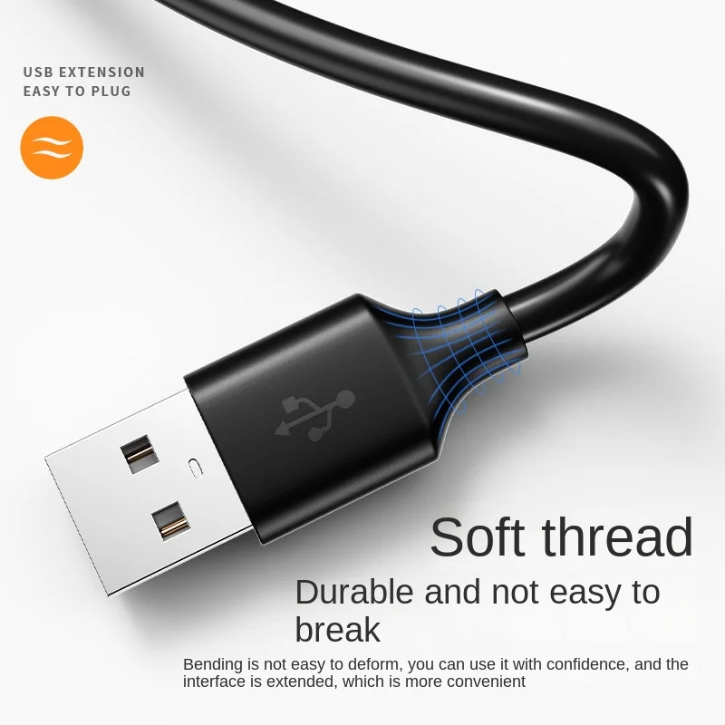 USLION USB Extension Cable USB 2.0 Extension Cable Male To Female Data Sync Cable Suitable for PC TV USB Mobile Hard Disk Cable images - 6