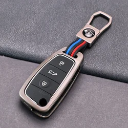 Fashion Metal & Silicone Key Case Cover - Premium Auto Remote Key Holder Jacket (Grey)