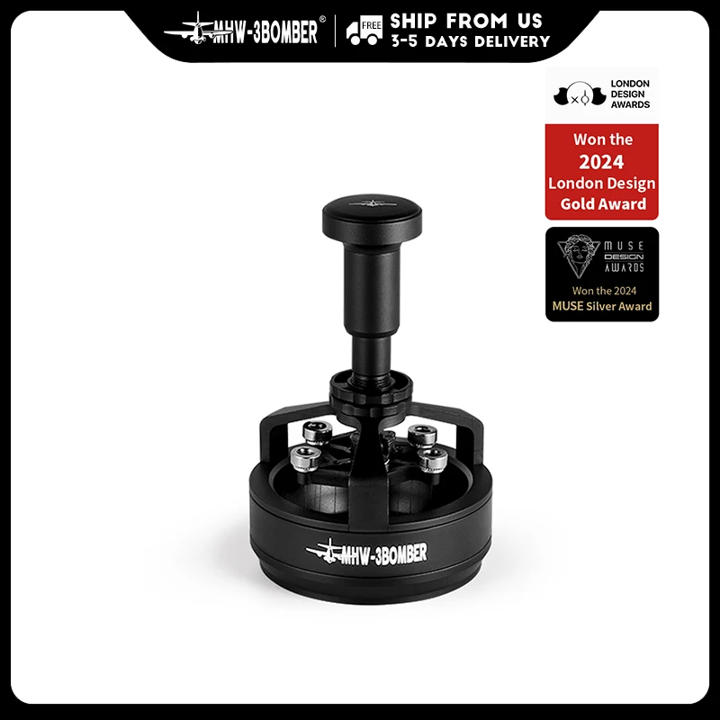 MHW-3BOMBER WDT Espresso 58mm Cyclone Distribution Tool Magnetic Base Adjustable Depth Coffee Stirrer for Barista