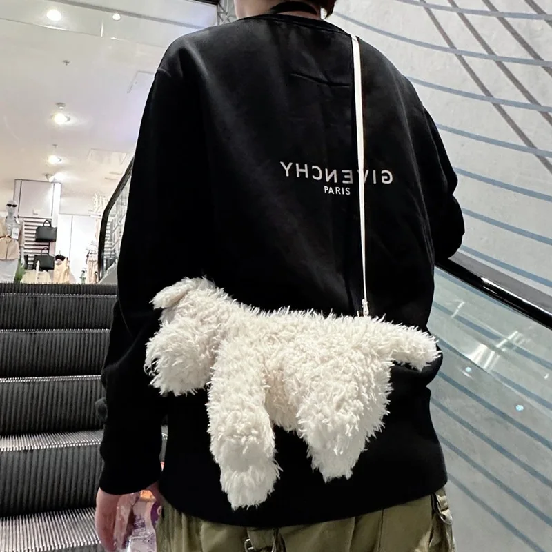 Cute Puppy Plush Bag Doll Bag One Shoulder Crossbody