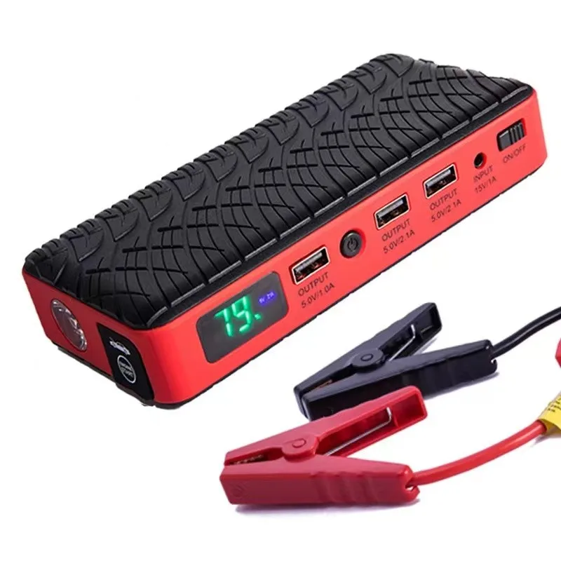 

Three Charging Output 10400mAh Battery Power Bank for Phone Pad Small Fan 12V Emergency Booster Car Jump Starter with Led Light