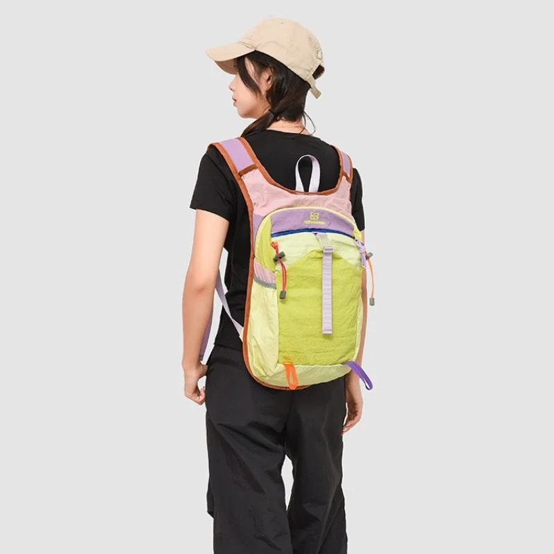 Design Sense Travel Backpack Big Capacity Women's Double Shoulder Pack Multifunctional Outdoor Hiking Fitness Cycling Backpack