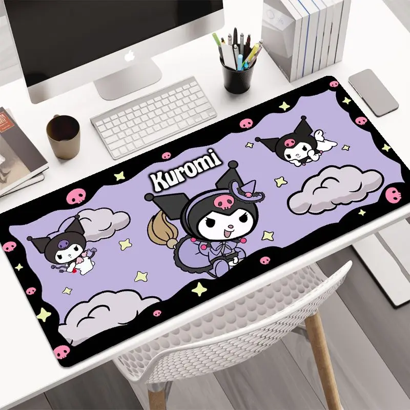 Cute Sanrio Kuromi Mouse Mat Oversized Anime Cartoon Sports Game Keyboard Pad Mouse Pad Desk Pad Kawaii Desktop Decoration Gift 1pair creative basketball sports iron bookstand high school desk bookshelf board upright book clip by decoration