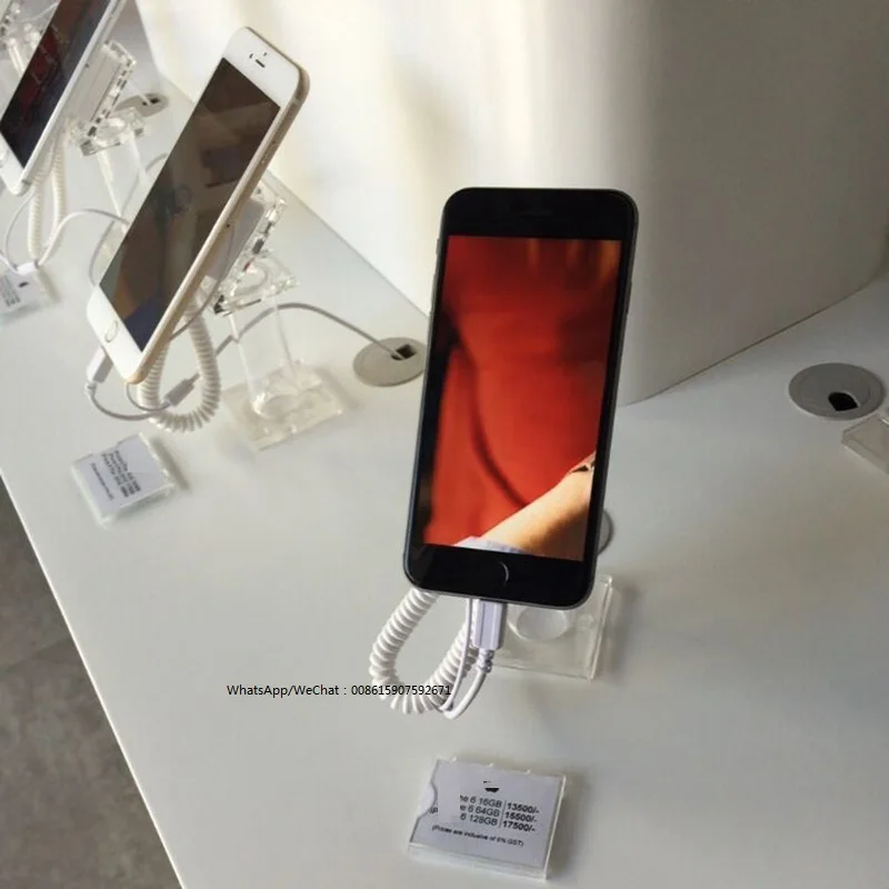 Mobile Acrylic Display Stand Retractable Anti-Theft Magnetic Phone Holder 10 Pcs