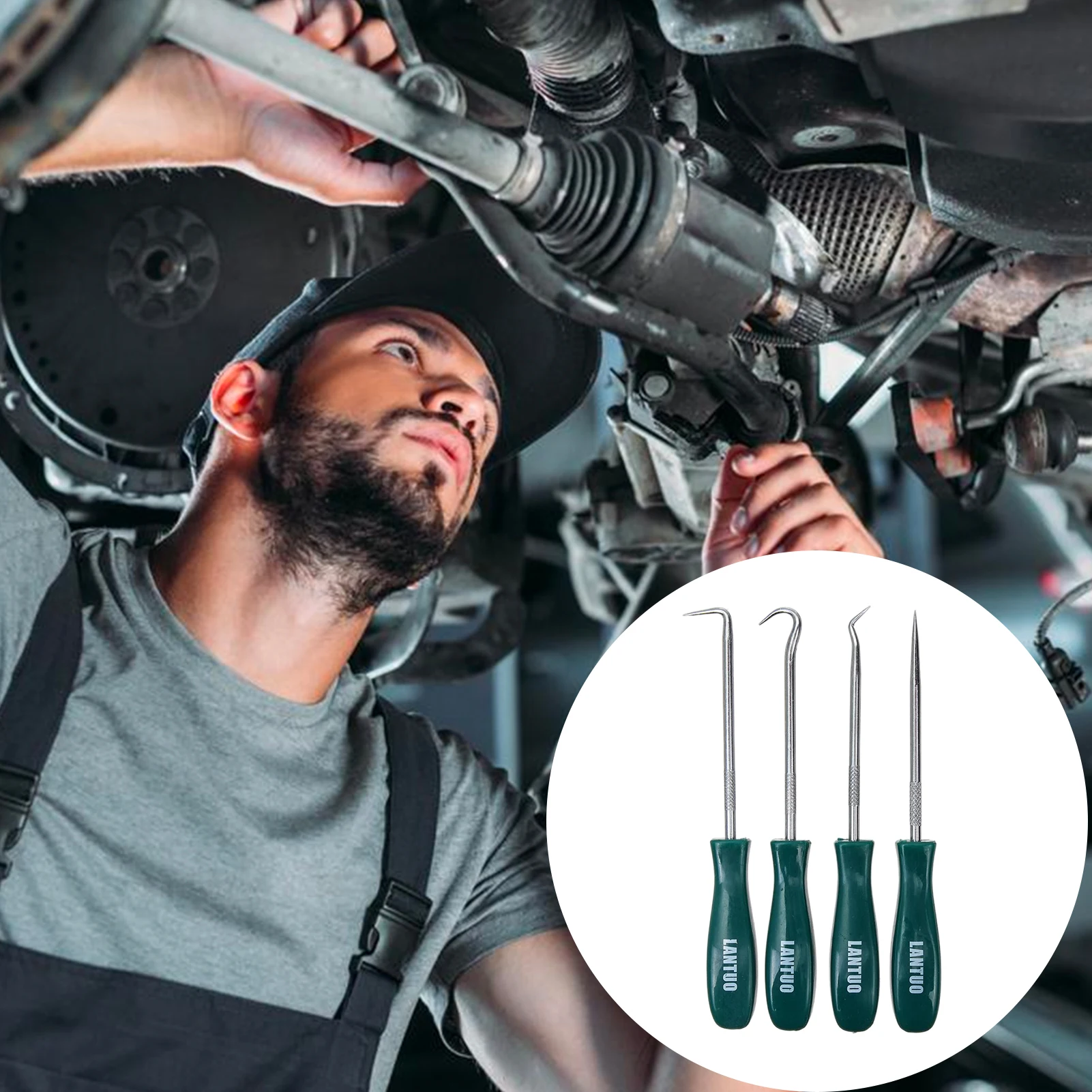 Kit 4 Attrezzi Per Rimozione Paraolio E O-Ring - Gancio Di Precisione Per Riparazioni Auto