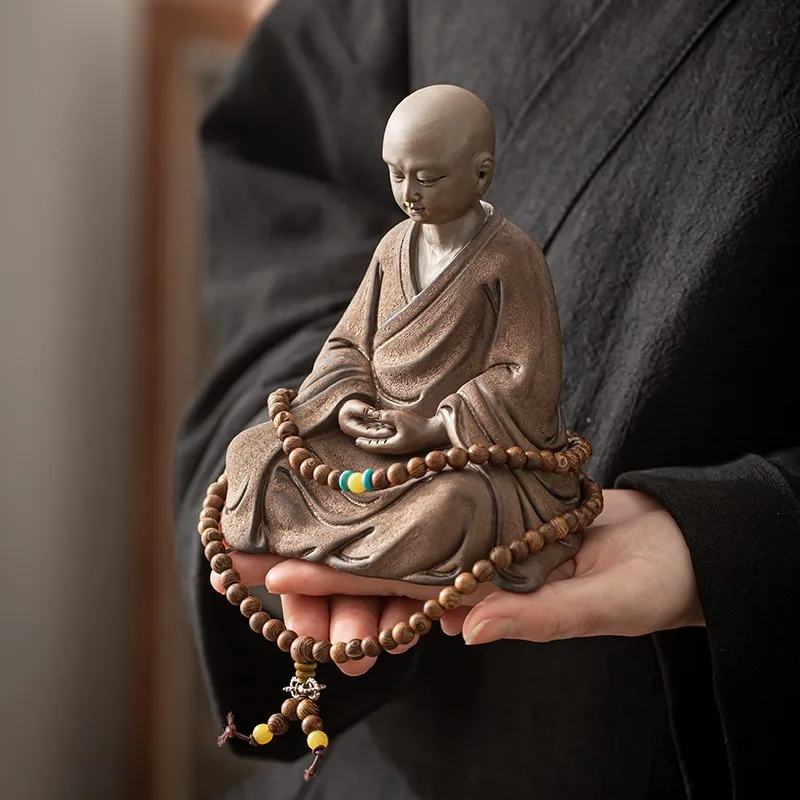 Monje Pequeño Orinador Para Té – Figura De Cerámica Yixing Para Ritual Del Té – Chorrito De Agua Decorativo