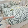 One Printed Single-piece Bed Hat ( Without Pillowcase) Mattress Cover Full Cover Dust-proof Anti-slip Bed Cover for All Seasons 4