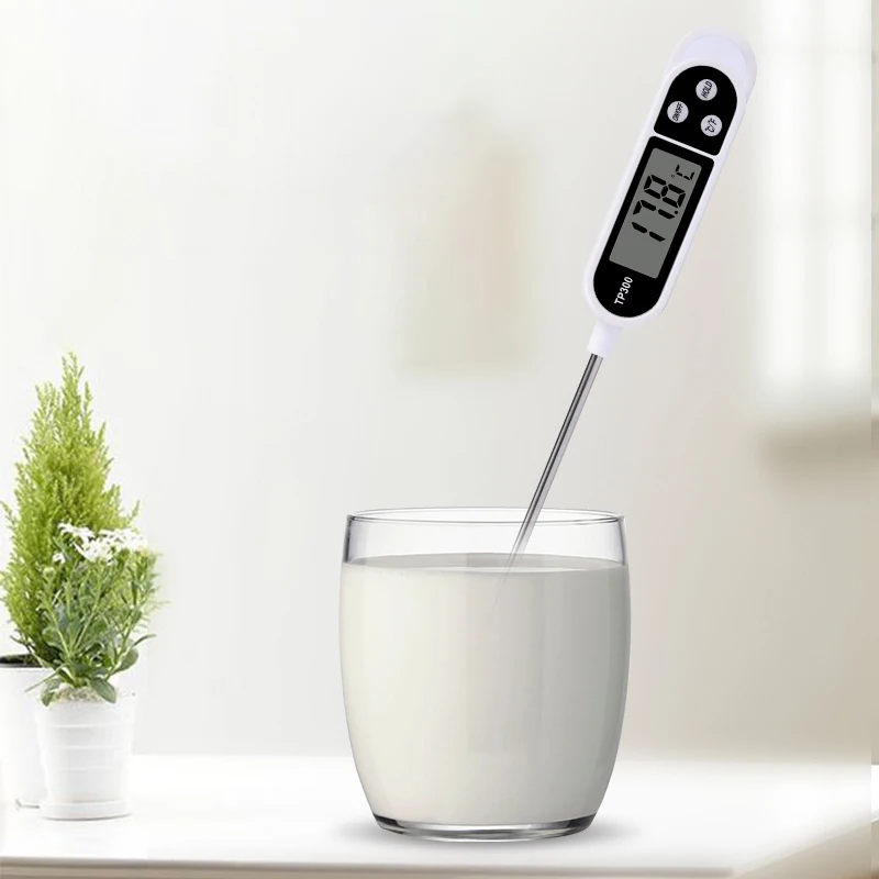 Household kitchen stainless steel probe food thermometer, LED digital display milk beverage barbecue thermometer 2