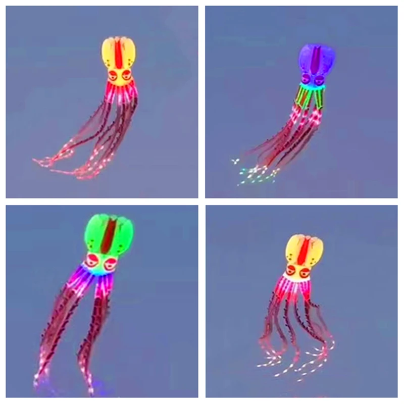 20m led octopus kites flying trilobites kite for adults kite string line windsurfing led fish kites with battery Breezemoon fun 6