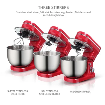 5L Electric Kitchen Food Stand Mixer Stainless Steel Bowl 6 Speed Cream Egg Whisk Whip Dough Kneading Food Mixer 4