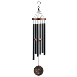 Vintage Hummingbird Deep Tone Wind Chimes - Outdoor Patio and Garden Hanging Decor (Hummingbird)