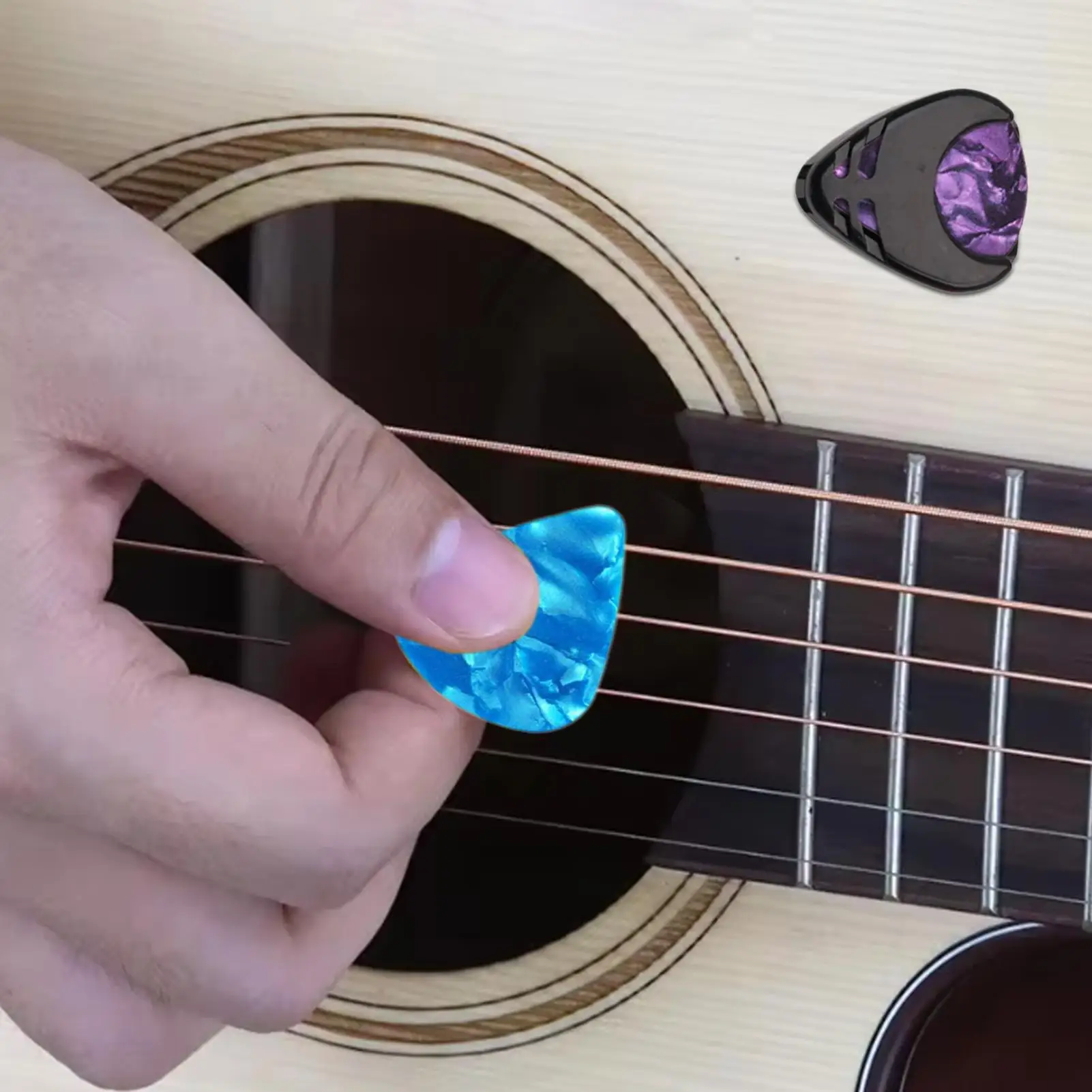 10Pcs Plectrums 1 픽업 클립 홀더 일렉트릭 기타 픽 내구성이 뛰어난 다채로운 무작위 색상 현악기용 일반 액세서리