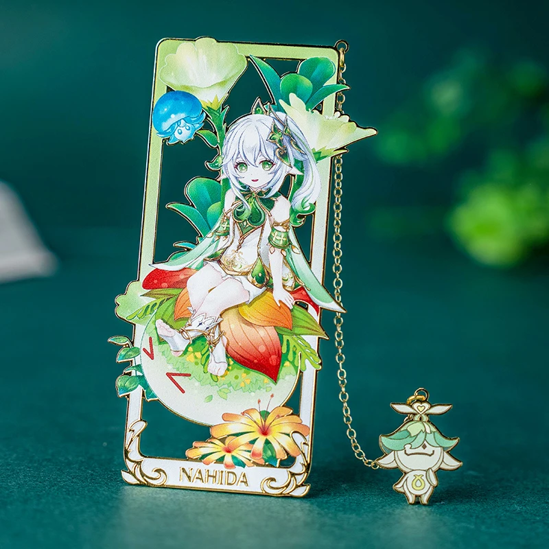 

Anime Game Genshin Impact Dendro Character Nahida Sumeru Lesser Lord Kusanali Stationery Metal Bookmark Badge Collection Gift
