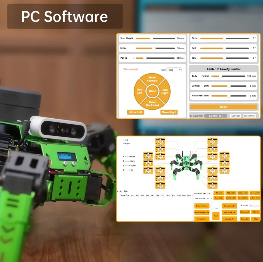 Six-legged ROS Robot with Depth Camera and Lidar Education Programmable Robot for Robotics Enthusiast