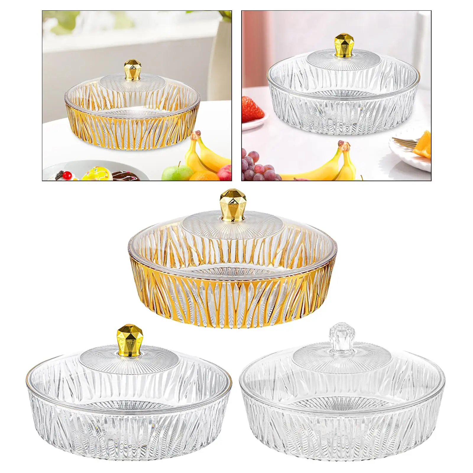 Cake Plate Dessert Table Display with Cover Transparent Portable Decoration Fruit Bowl Serving Cookie Platter for Party