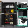 Metal Garage Storage Cabinet with Wheels,Steel Tool Rolling Cabinets with Lock Door and Adjustable Shelves fro Home 4