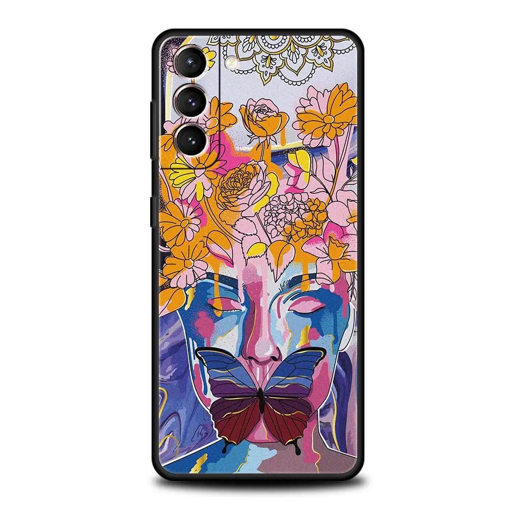 Paris Blue Butterfly & Flower Design Phone Case