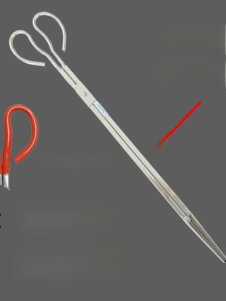 스테인리스 스틸 두꺼운 미끄럼 방지 낚시 집게 야외 해산물 수집용 노란색 갈치 집게 진흙물고기 게 집게