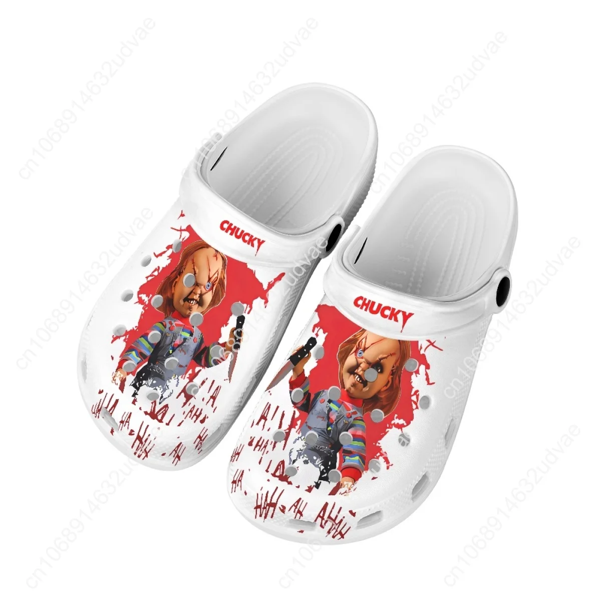 Unisex Beach Hole Shoes Chucky Print Spring Summer Casual Child's Play Sandales for Adults Teens Walking Flats Clogs