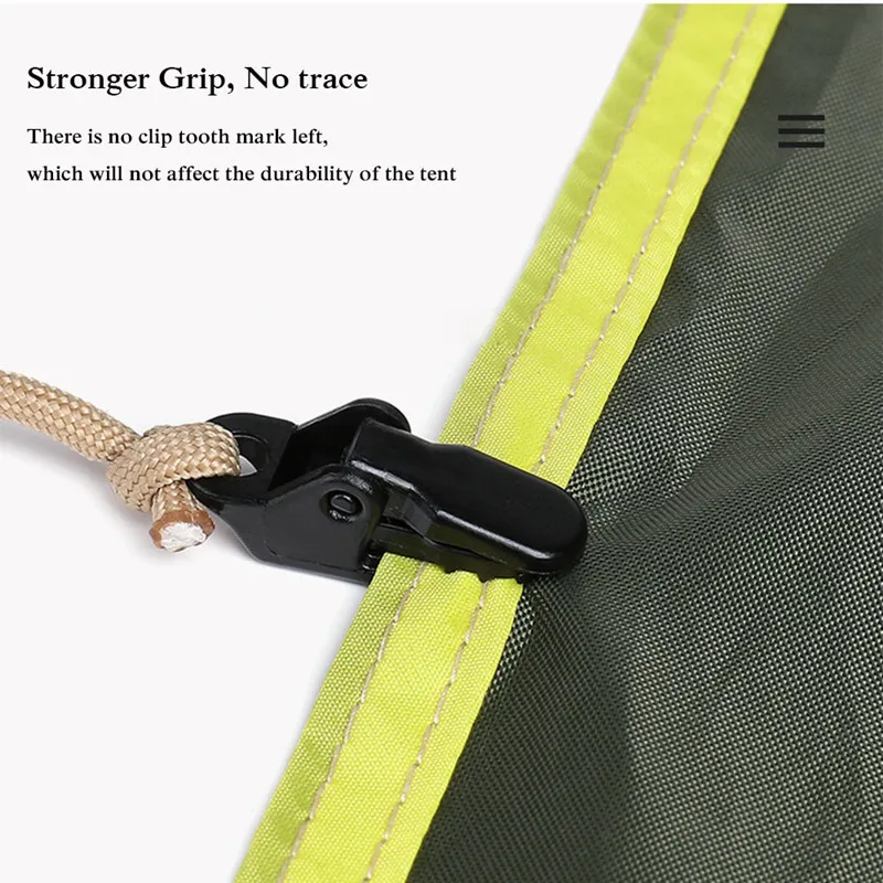 Description Picture 3 of item10pcs Hook Plastic Windproof Clamp Set Survival Grommet Tent Clips Buckle Awning Tarp Fixed Outdoor Camping Tent Accessories