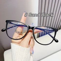 Chic Retro Transparent Anti Blue Light Glasses for Women - Luxury Design Eyewear (Sand Black)
