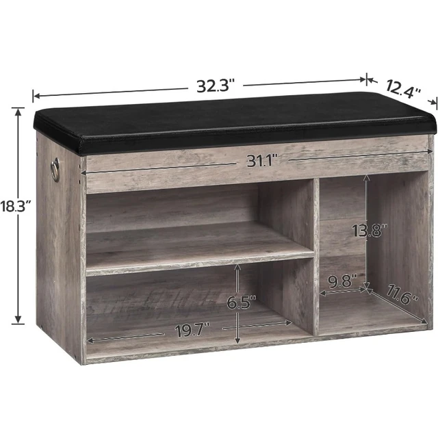 Shoe Storage Bench with Padded Cushion, Entryway Bench with Flip