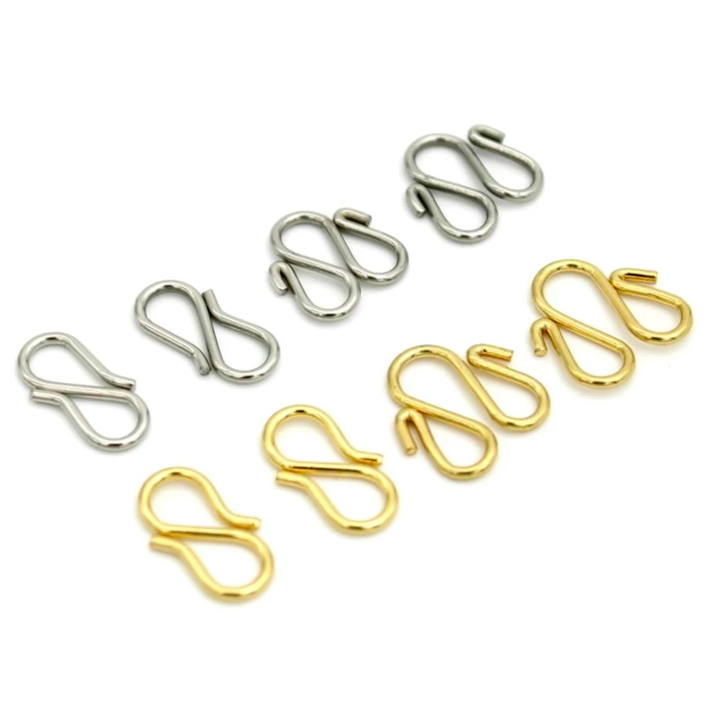 

20 шт., S-образные концевые застежки из нержавеющей стали