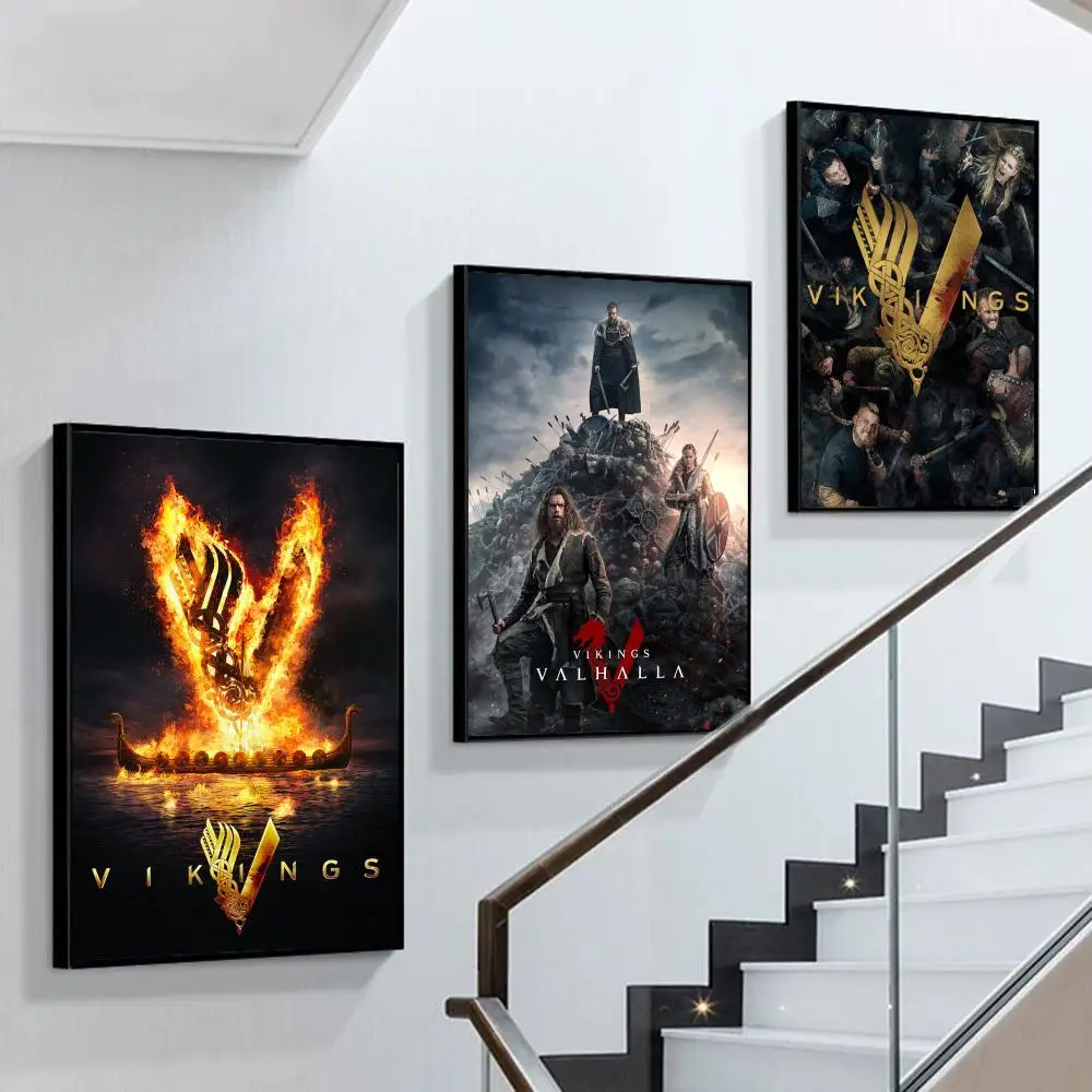 

Show V-vikings Poster Self-adhesive Art Poster Retro Kraft Paper Sticker DIY Room Bar Cafe Vintage Decorative Painting