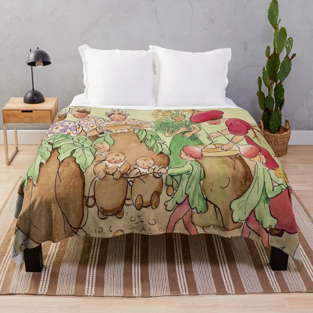 

“The Root Cellar” by Elsa Beskow (1921) Throw Blanket Summer For Sofa Thin Moving Blankets