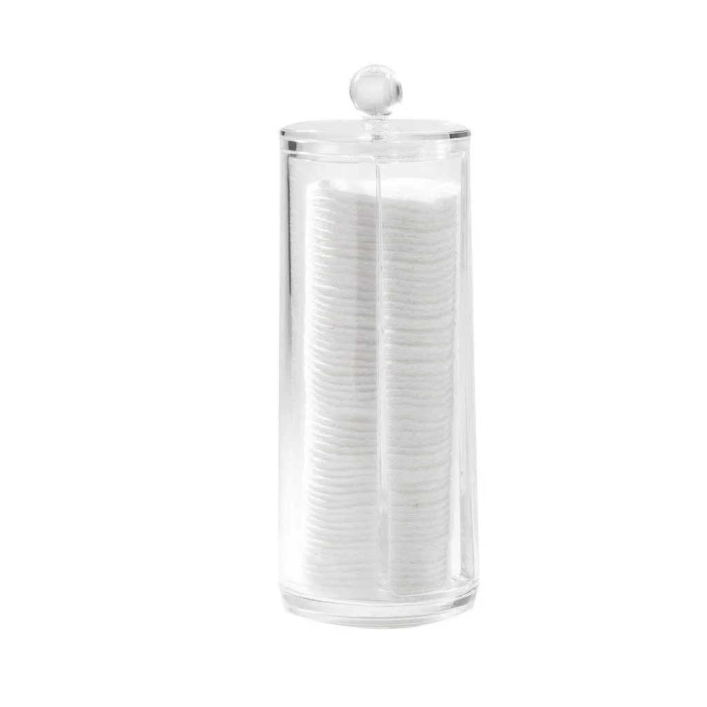 Cosmetic Organizer Compactor Transparent Container Make-Up Discs Diam 7.5 X 20h Cm Tube Organizer With Lid Home Appliance 4