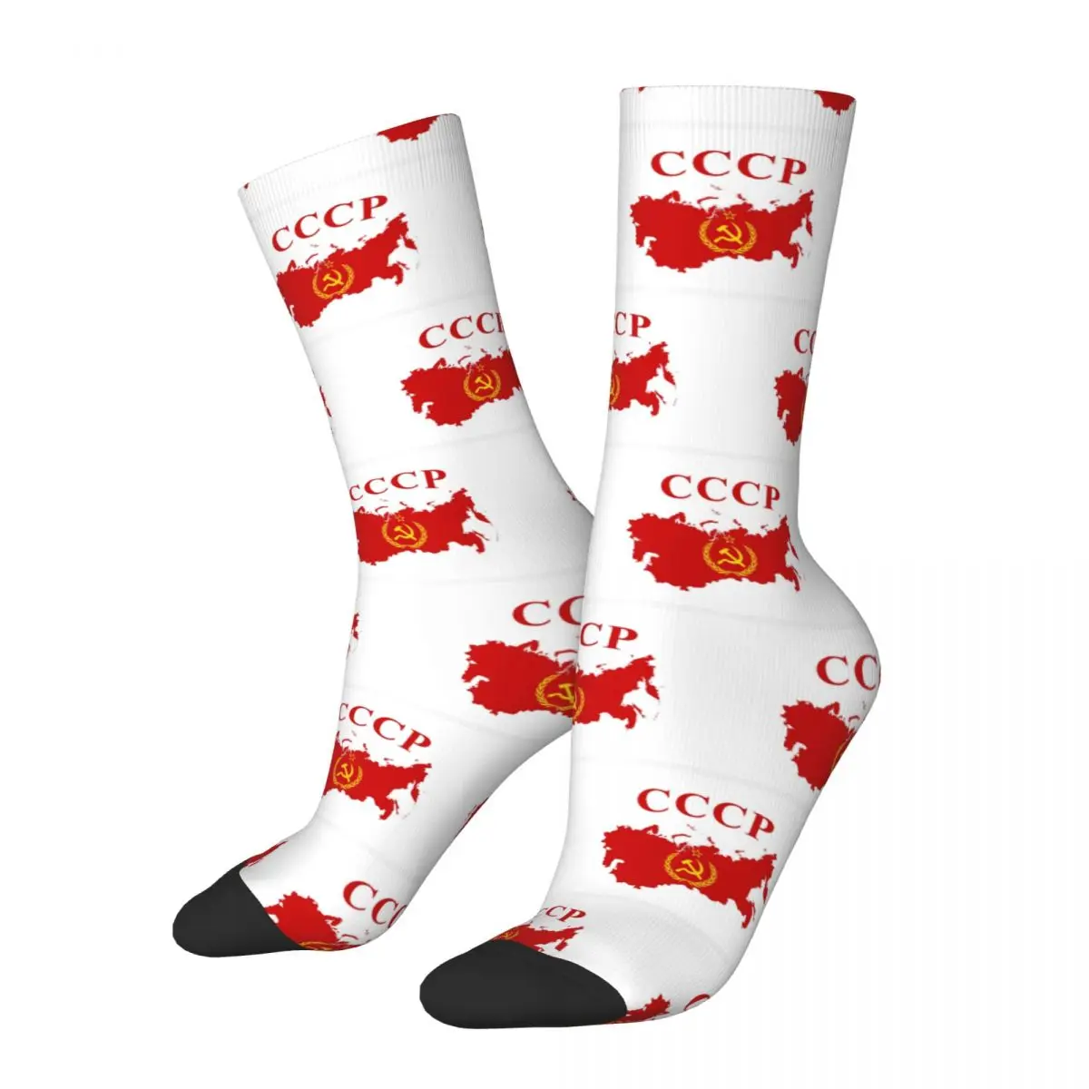 Носки CCCP со звездами и Советским Союзом, качественные чулки в стиле Харадзюку, всесезонные длинные, аксессуары для мужчин и женщин, подарок на день рождения