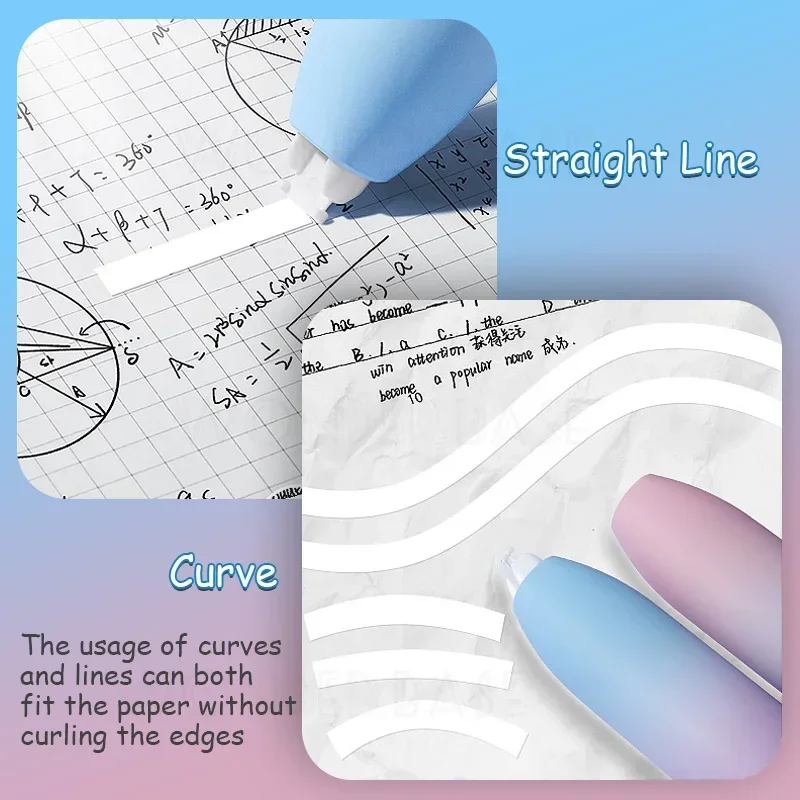 Replaceable Core Correction Tape Pen Shape Press Type for School Student Stationery Supplies correction tape