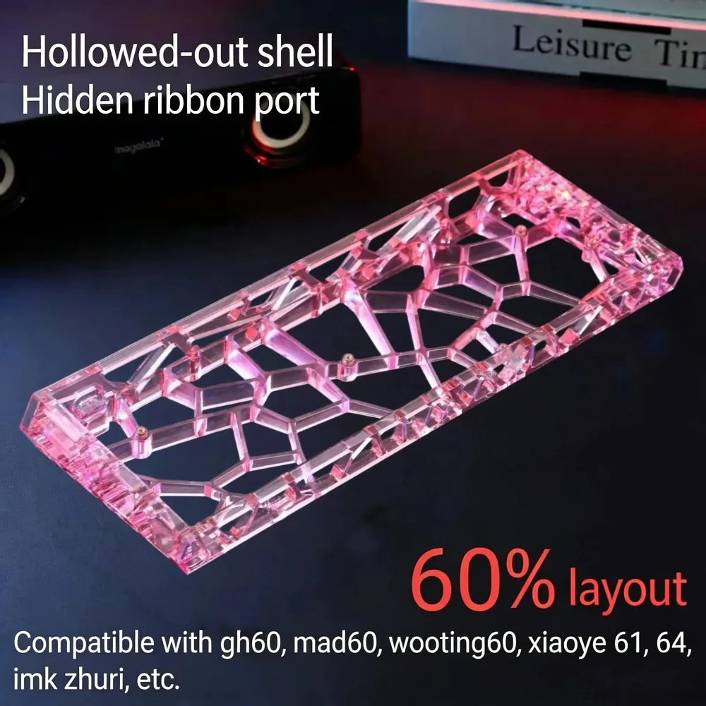 GH60 키보드 케이스 속이 빈 투명 60% 키 레이아웃 Holy60/MAD60/GT60/Wooting60HE/win60 DIY 맞춤형 선물용 키보드 쉘