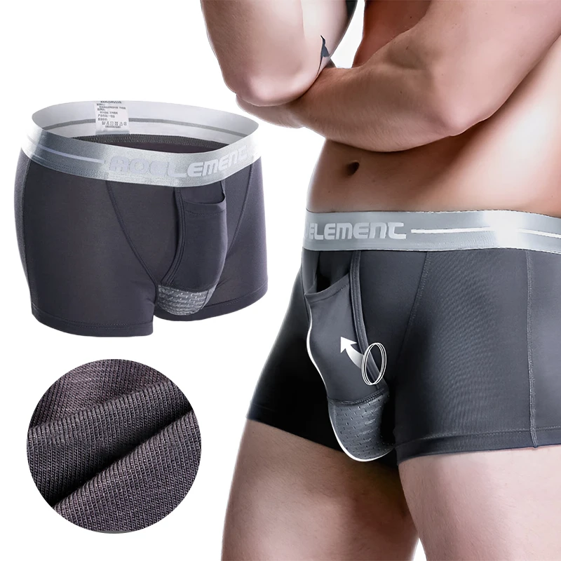 Man Ice Silk Bullet Separation Pouch Underpants Men Underwear Modal Boxer Shorts Homme Antibacterial Magnetic Panties Male Cueca factory direct man panties ice silk undies seamless men’s underwear graphene inner boxer shorts breathable men underpants