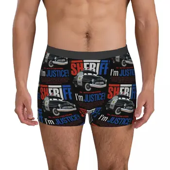 Men Sheriff Lightning Mcqueen Cars Long Underwear Funny Boxer Shorts Panties Male Soft Underpants S-XXL 5