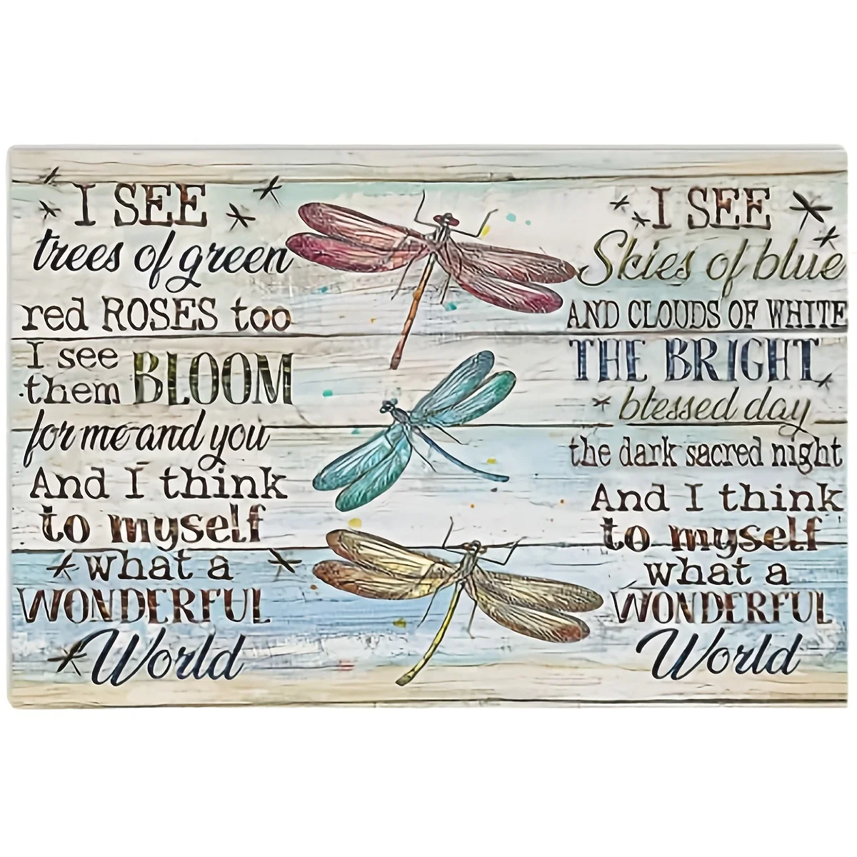 

Винтажная стена в деревенском стиле, фотография ярких стрекоз, я вижу деревья зеленых и красных роз, слишком настенный металлический постер для гостиной