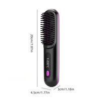 Peigne électrique en céramique avec chauffage Usb, LCD, sans fil, Portable, outil de coiffure à ions négatifs, brosse à lisser Rechargeable 6