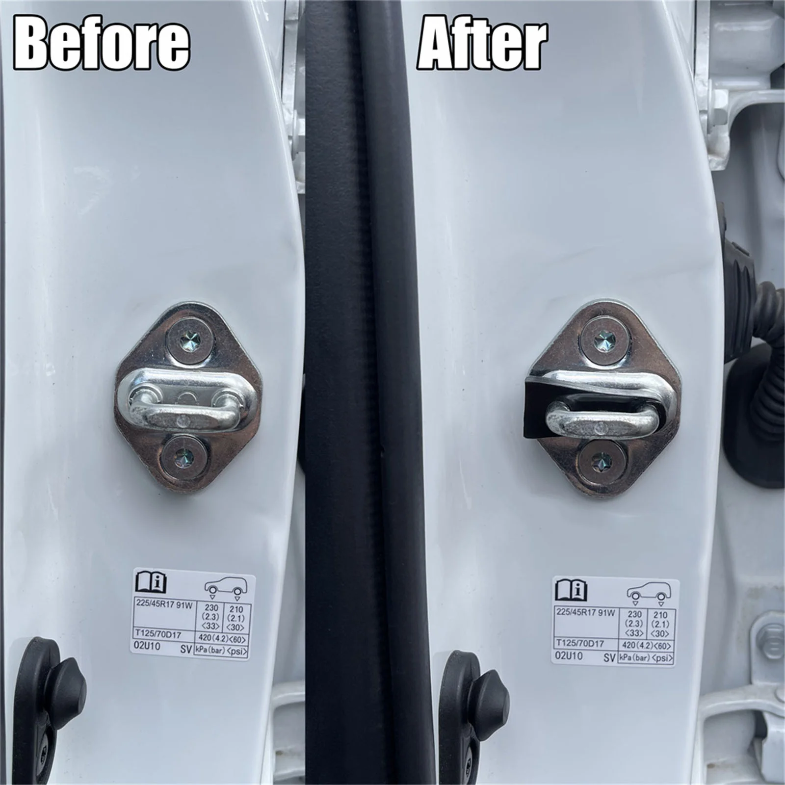 Amortisseur Sonore Pour Serrure De Porte De Voiture – 4 Tampons D'amortissement De Verrouillage De Porte De Voiture | Amortisseur De Choc En Caoutchouc Pour Porte De Voiture | Tampon Sonore De