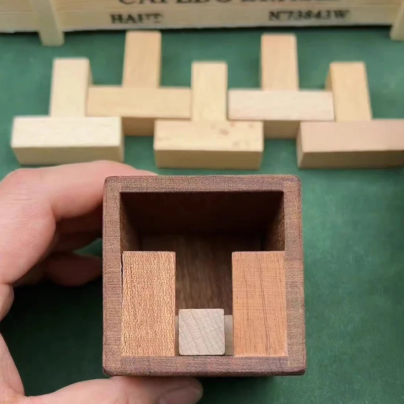 Challenging Wooden Brain Teaser Puzzle Box - Unique Gift