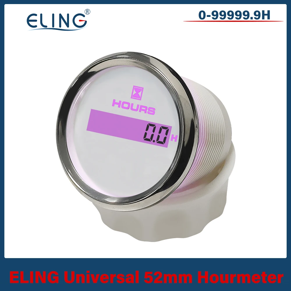 

Waterproof Digital 52mm Hourmeter LCD Engine with 8 Colors Backlight for Car Boat Yacht Vessel Universal 12V 24V